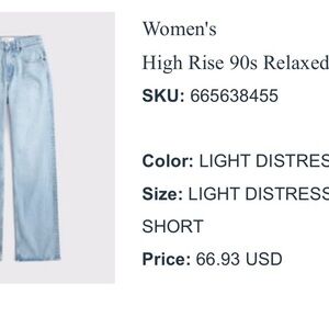 Abercrombie & Fitch Women's High Rise Jeans - Light Distressed Blue